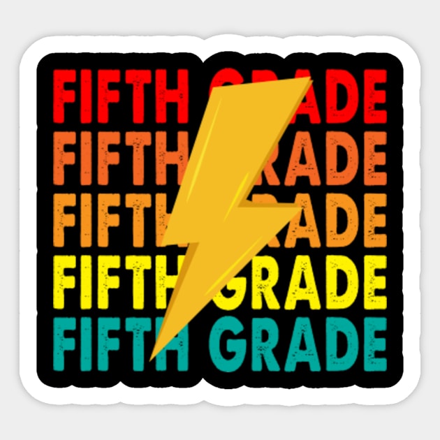 Group Matching Fifth Grade Lightning Bolt VIntage Sticker by Kardio